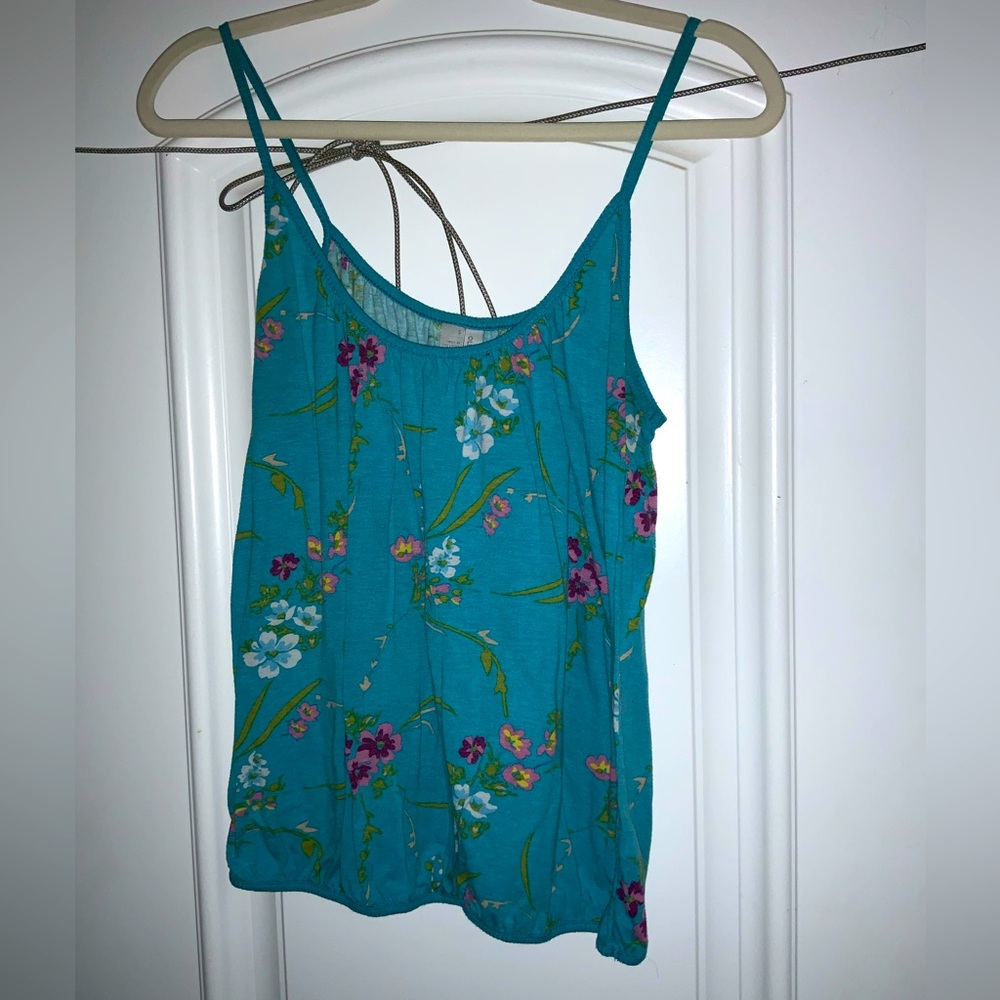 Old navy blue flower tank top
